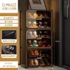 Armário de Sapatos para Entrada de Casa, Armário de Armazenamento, Gabinete de Entrada, Sapateira de Camadas Grande Capacidade Integrada na Parede, Organizador de Botas