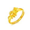 Anillo de Latón Dorado Huang Jie para Hombres y Mujeres Anillo de Pareja Anillo de Oro Dragón y Fénix Anillo de Boda para Novia