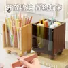 Porta-canetas Estação de trabalho Organizador de mesa Escritório Executivo Rack de armazenamento de madeira maciça Caixa de canetas Prateleira para meninos e meninas Caixa de material escolar para estudantes
