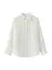 Camisa de Lino con Solapa Larga Manga Larga Estilo Old Money Clásico para Mujer 2026 Primavera Verano Nueva Holgada Perezosa Versátil Camisa Chaqueta