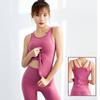 Ropa de Yoga Nueva Top Mallas de Secado Rápido Chaleco Deportivo para Mujer Color Sólido para Correr Espalda de Belleza Ropa de Fitness Almohadilla para el Pecho con Relleno