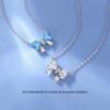 Colar quadrado s925 de laço de prata esterlina outono e inverno 2022 nova entrada de luxo flash diamante clavícula cadeia estilo coreano colar feminino