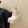 Botas de Moda de Suela Gruesa de Doble Uso para Aumentar la Altura, Botas Martin de Motociclista para Mujer, Nuevo Estilo Otoño 2026, Botines Sencillos Adelgazantes, Botas Elásticas