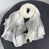 Bufanda Popular Europea y Americana de Lino Teñida con Plantas Blanca Bufanda de Seda para Protección Solar de Verano Chal de Algodón y Lino de Color Sólido Venta al por Mayor