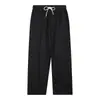 Calça Casual Reta de Linho Fina de Verão Masculina Cintura Elástica Cordão Calça Longa Solta Respirável Algodão Linho Perna Larga