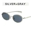 Gafas de Sol Metálicas de Moda y Tendencia para Mujer, Gafas de Sol con Montura Ovalada Estilo Retro, Gafas de Moda de Gama Alta Estilo Europeo y Americano
