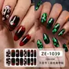 Nuevas Pegatinas de Uñas de Halloween Transfronterizas, Impermeables y de Larga Duración, Estilo de Dibujos Animados Europeo y Americano, Pegatinas de Uñas sin Hornear, Película de Esmalte de Uñas Completa, Personalizables