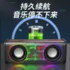 V8 Altavoz Mini Transparente Altavoz Mini Bluetooth Inalámbrico con Ranura para Tarjeta Música Portátil Audio de Escritorio Subwoofer