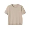 Ropa de mujer de comercio exterior europeo y americano ZA transfronteriza, popular en AliExpress, top de punto versátil de manga corta con cuello redondo de moda de verano