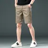 Nuevos Shorts Casuales para Hombre 2025, Corte Delgado, Pierna Recta, Transpirables, Business Casual, Color Caqui, Pantalones de Largo Medio para Verano