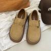 Sapatos Birkenneth Vintage All-inclusive Femininos 2024 Outono Novo Estilo Vestido Plataforma de Sola Grossa Elevado Slip-on Amor Sapatos de Camada Única
