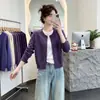 Cárdigan de Punto con Cuello Redondo y Mangas Largas Estilo Coreano para Mujer Nuevo Otoño Talla Grande Gordo Moda Elegante Suéter Abrigo Reductor de Edad