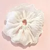 Goma para el pelo de malla de encaje plisada grande y sencilla estilo coreano para una cara más pequeña, Lazo para el pelo de mujer, Accesorio para el pelo, Cuerda para el pelo, Tocado