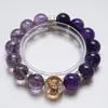 Pulsera de Cristal Natural Oscuro Uruguayo Flor de Cerezo Fantasía Sonido y Luz para Mujer, Pulsera Versátil de Lámina de Oro Koi al por Mayor