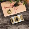 Em estoque atacado preto e branco feriado Animal Natal adesivos embalagem de presente etiquetas de Natal 500 peças/Rolo