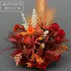 Novo estilo casamento grande estilo arranjo de chão flor simulação flor de seda produto acabado decoração arranjo de flor de eucalipto guia de caminho de palco T arte floral de casamento