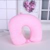 Almohada cervical para el cuello en forma de U de partículas de espuma a rayas directa de fábrica, almohada en forma de U para viajes en coche, venta al por mayor