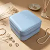Comercio electrónico transfronterizo: Estuche de joyería de piel sintética brillante, caja de almacenamiento de joyería portátil, mini organizador de aretes, anillos y pulseras