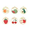 Accesorios para joyería diy transfronterizos redondos de marca gota de aceite de fruta grande cereza sandía aleación gota de aceite colgante llavero