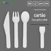 Faca Garfo Colher Descartável Biodegradável Personalizada Papelão Polpa de Madeira Talheres de Salada Garfo Conjunto de Talheres para Comida Ocidental Colher Imprimir logotipo
