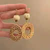 Pendientes de Aro Redondos de Madera Marrón Bonitos Ciaire con un Toque Vintage Elegante y de Alta Gama, Pendientes Sencillos y Aretes