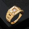 Explosiones de Moda Europea y Americana Anillo Geométrico de Cobre Chapado en Oro Real con Micro-incrustaciones de Zircón Anillo Abierto de Alto Nivel Accesorios Transfronterizos