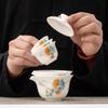 Juego de té de viaje traje porcelana jade grasa de oveja Taza Express portátil para exteriores kung fu una tetera tres tazas regalo de negocios logotipo