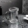 Celebridad de Internet Oso Violento Vaso de Vidrio Transparente para el Hogar de Gran Capacidad con Tapa y Asa Taza de Chica de Aspecto Elegante