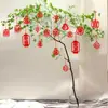 2026 Año del Caballo Año Nuevo Bonsái Colgante Pequeño Decoración de Inauguración de Casa Arreglo Tridimensional de Terciopelo Planta en Maceta Pequeño Lingote de Oro Adorno Colgante del Festival de Primavera