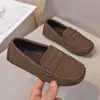 Mocasines infantiles de moda estilo coreano, zapatos pequeños de piel, zapatos de gamuza, zapatos para actuaciones estudiantiles, zapatos antideslizantes y resistentes al desgaste para niños pequeños