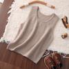 Nueva Camisola Térmica de Cachemira Ajustada para Bebé sin Mangas Jersey Unisex de Cachemira para Niños Cuello Redondo en Stock