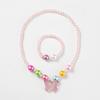Conjunto de collar y pulsera de perlas de mariposa acrílicas, hecho a mano, transfronterizo, colgante para niños, joyería al por mayor