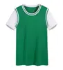 Secagem Rápida Estilo Hong Kong Combinação de Cores Manga Curta Gola Redonda Camiseta de Secagem Rápida Estilo Hong Kong Combinação de Cores Gola Redonda Roupas para Grupo Roupas de Trabalho Impressão de Logo