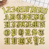 Parche Bordado con Letras y Números Romanos Antiguos Dorados con Adhesivo Termofusible. Insignia Bordada Parche Pequeño Emblema Parche de Tela Accesorios para Ropa