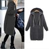 2021 Amazon Otoño Nuevo Sudadera de Terciopelo Larga Oversize para Mujer Talla Grande Holgada con Capucha Chaqueta Cárdigan