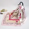 Bufanda de seda cuadrada grande de 90 cm para mujer, nueva bufanda de seda de imitación estampada, bufanda de satén de otoño e invierno, regalo de fábrica al por mayor