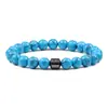 Europa y Estados Unidos transfronterizo más vendido piedra natural piedra volcánica piedra ojo de tigre pulsera de cuentas masculina imán pulsera magnética comercio exterior al por mayor