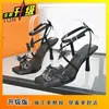 Tacones Altos Cuadrados con Tacón de Aguja y Lazo para Mujer 2025 Verano Nueva Moda Estilo Hada Sandalias Sexy de Una Correa