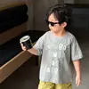 Conjunto de Verano para Niños 2026 Nuevo Estilo Coreano Ropa Urbana Elegante y Fresca para Niños Camiseta de Manga Corta para Niños