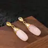 Pendientes de Resina con Forma de Gota Personalidad de Moda Transfronteriza Estilo Maillard, Pendientes de Viaje de Lujo Ligero a la Moda para Adelgazar el Rostro