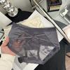 Calcinhas de Seda Cetim Francesa para Mulheres, Renda com Laço Transparente em Tela Cintura Média Calcinhas Sexy Femininas