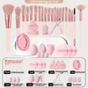 Kit de Pincéis de Maquiagem com 37 Peças, Ferramentas Completas Portáteis de Maquiagem, Pincéis para Base, Pó, Sombra e Kit com Esponja de Beleza, Várias Cores Disponíveis