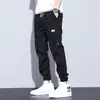 Pantalones casuales de seda de hielo para hombre, verano, finos, holgados, ropa de trabajo, pantalones hasta el tobillo, todo a juego, marca de moda, pantalones deportivos