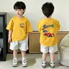 Ropa Infantil Camiseta de Verano para Niños Manga Corta 2026 Estilo Nuevo Niños Grandes Elegante Algodón Puro Top de Verano para Niños Camiseta de Moda