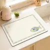 Tapete de ralo de cozinha com padrão patchwork estilo fresco mais vendido, absorvente e de secagem rápida, tapete isolante térmico para restaurante, porta-copos para máquina de café, em estoque