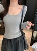 Playera Básica de Manga Larga con Cuello Redondo Extremadamente Simple Estilo Coreano Invierno 2024 Nueva Adelgazante Versátil Top Básico de Moda para Mujer
