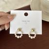Aguja de Plata S925 Pendientes Simples Pequeños Frescos Lindos de Perlas Amor para Mujer Lujo Ligero Nicho Super Hada Elegantes Pendientes de Celebridad Cibernética