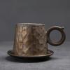 Taza de Café con Platillo Cambio de Horno Taza de Cerámica Creativa para Latte Taza de Flor Vintage para Té de la Tarde Taza de Oreja Colgante