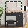 Tocador de Estilo Europeo con Luces, Tocador de Dormitorio, Mesa de Maquillaje Minimalista Moderna con Gabinete de Almacenamiento Integrado, Mesa de Estudio de Fotografía
