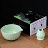 Juego de Té Matcha con Pitorro, Bol para Matcha, Juego de Soporte para Batidor de Té, Caja de Color, Caja de Regalo Hecha a Mano Transfronteriza con Esmalte de Horno, Cerámica Retro